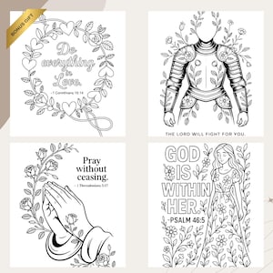 Floral Bible Verse Coloring Pages: Christian Activity, Sunday School (PDF Download V3)