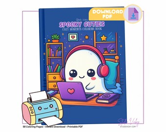 Libro para colorear de estilo gótico acogedor para adultos y niños: 56 páginas con adorables personajes espeluznantes (descarga en PDF)