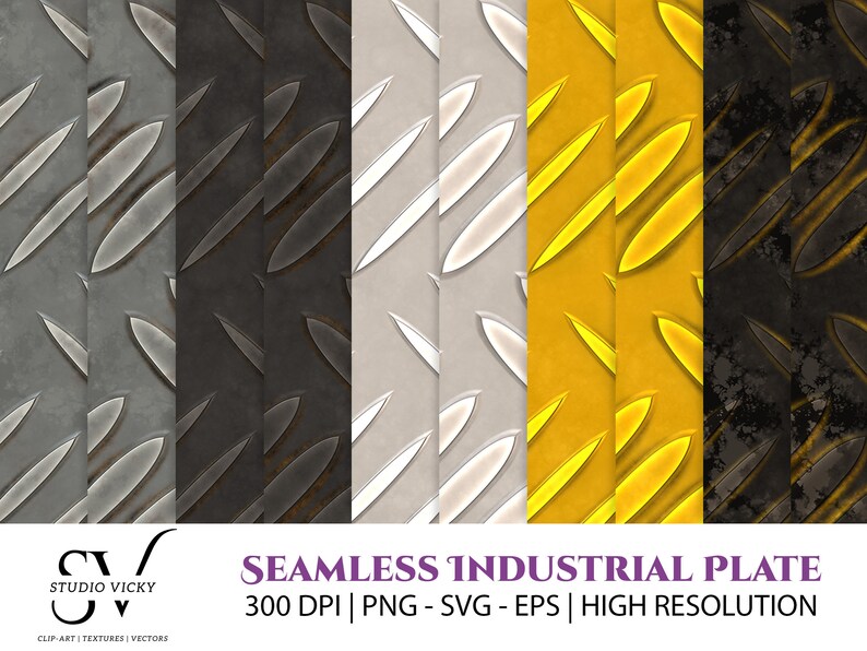 Seamless Industrial Plate Texture Bundle - Etsy