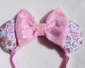 Snack Ears, Minnie Ears, Minnie Mouse, Mickey Mouse, Mouse Ears, Park Ears, Toddler Ears, Elastic Disney Ears, Disney Inspired