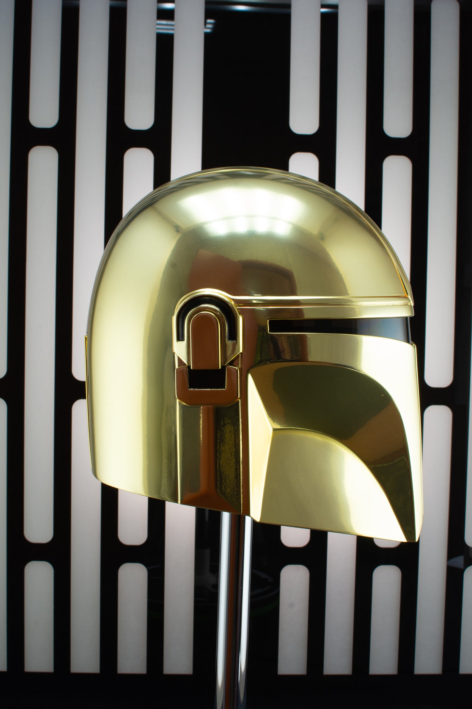 Star Wars Mandalorian Helmet Gold Chrome Wearable Replica Etsy