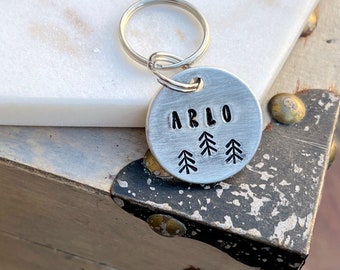 Simple custom hand stamped dog tag, Pet ID tag, Dog tag for dogs, Personalized dog tag, Dog name tag, Custom dog collar tag