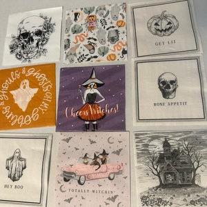 Halloween Napkins, Witch Napkins, Ghost Napkins, Decoupage, Scary Napkins, Skull Napkin, Pumpkin Napkins, Halloween Shapes, Cheap Napkins