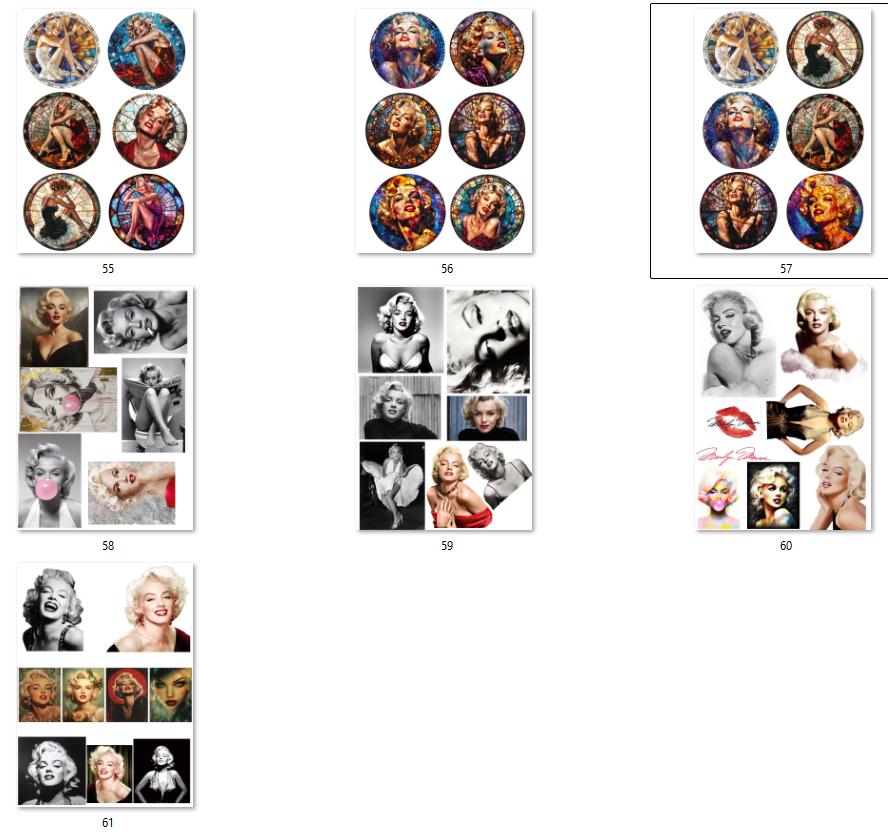 FREE SHIPPING USA Marilyn Rice Paper, Blonde Bombshell, Coaster Rice Paper, Beauty Queen Decoupage, Shell Paper, Monroe Papers 55-61