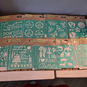 Sticker and Stencil DIY Bundle, Multiple different packs of stickers and stencils for DIY projects, Craft Stickers