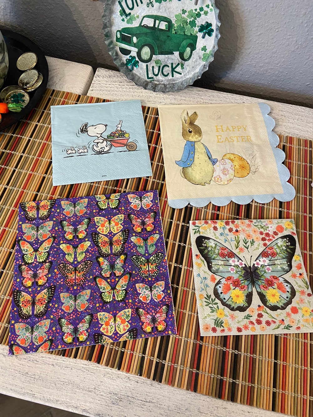 Easter Napkins, Bunny Napkins, Easter Egg Napkins, Diy Napkins, Spring Diy Napkin Set, Butterfly Napkins, Snoopy Napkins Bespoketshirt Collections