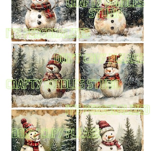 FREE SHIPPING USA 9.5x13 inch Christmas Rice Paper, Snowman Paper, Christmas Shell Rice Paper, Snowman Rice Paper, Decoupage, Set 2 10-18