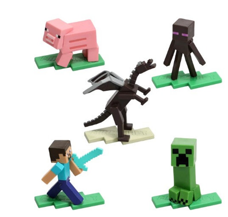 MINECRAFT Cake Toppers - MINECRAFT Characters - MINECRAFT Toys - Cake Toppers - Cake Decoration image 1