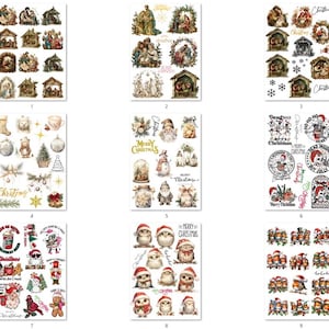 FREE SHIPPING USA 9.5x13 inches Christmas Rice Paper, Coaster Rice Paper, Christmas Shell Rice Paper, Beautiful Rice Paper, Christmas Set 1