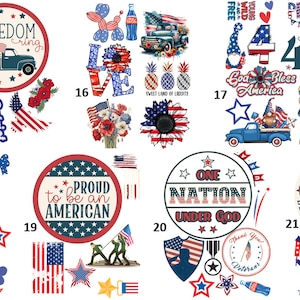 FREE SHIPPING USA Patriotic Decoupage, Patriotic Rice Paper, July 4th Decoupage, Shell Rice Papers, Patriotic Coaster Paper, Set 15-21