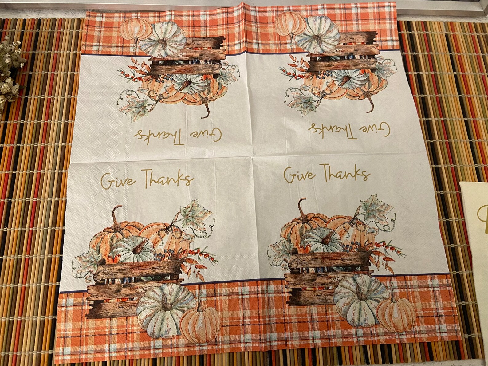 Fall Napkins Decoupage Napkins Fall DIY Flower Napkins Etsy