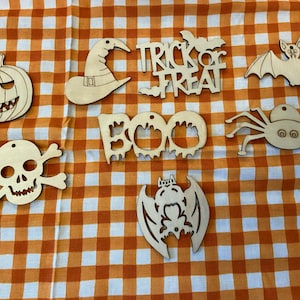 Halloween Set 3 Wood Shapes, Tiered Tray Halloween Wood Cutouts, Wood Cutouts, Halloween DIY