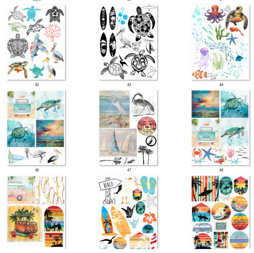 FREE SHIPPING USA Nautical Rice Paper, Coaster Rice Paper, Beach ...