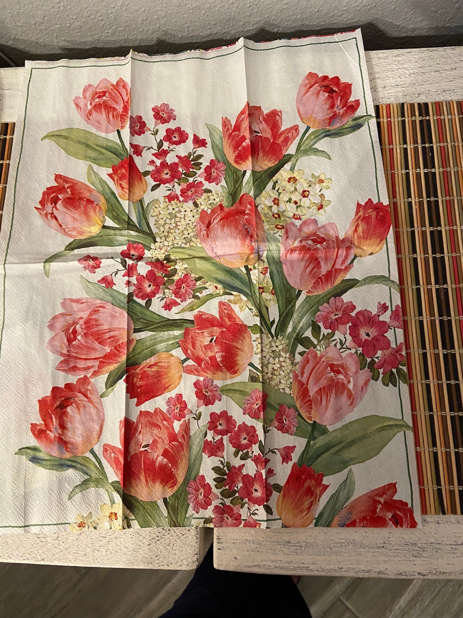 Flower Napkins Decoupage Napkins Spring Napkins Flower Etsy
