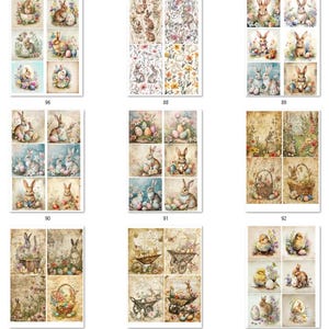 FREE SHIPPING USA 9.5x13in Rice Paper, Shell Paper, Easter Papers, Easter Coasters, Easter Rice Paper, Easter Images for Decoupage 97-105