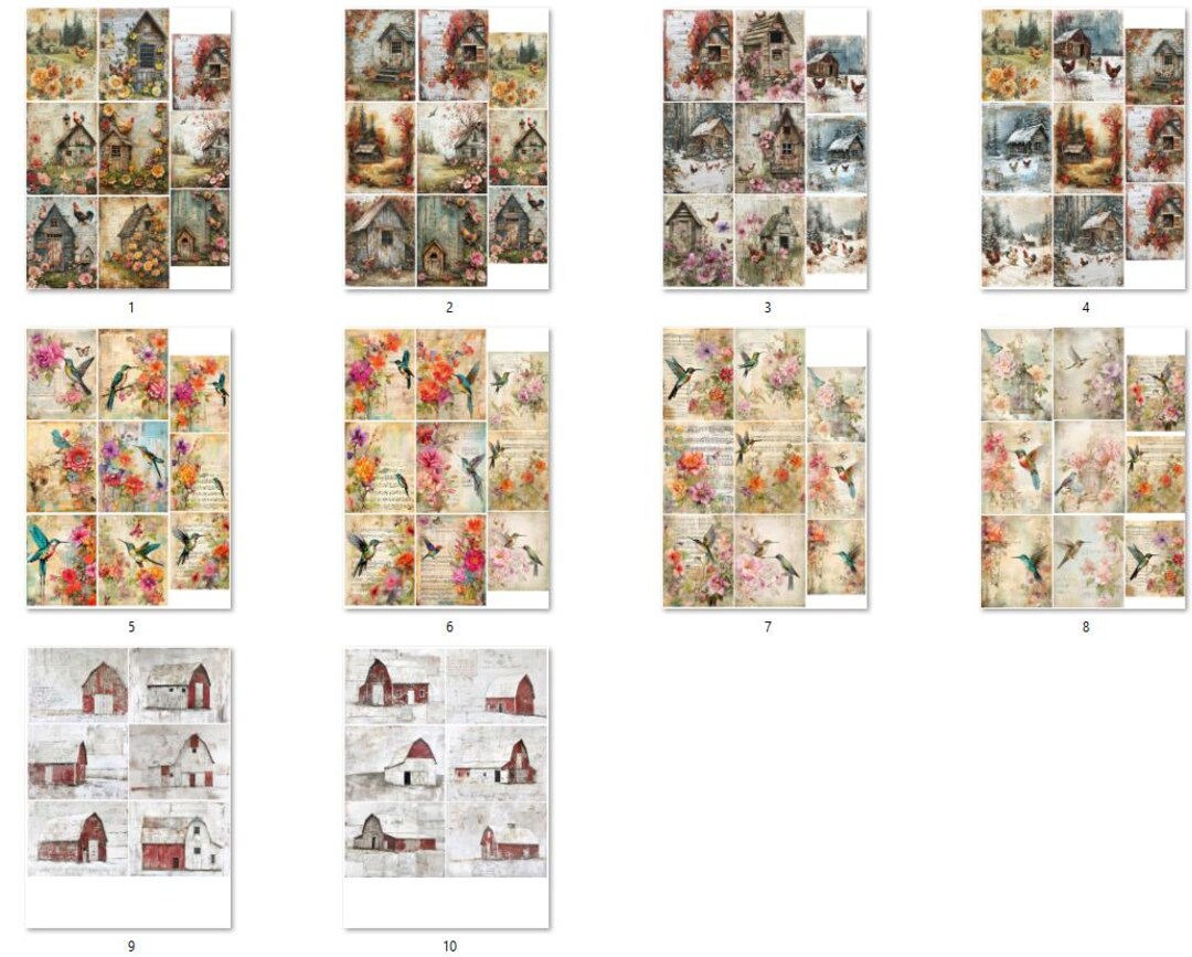 Barn Ritor Papper FREE SHIPPING USA Farmhouse Journal Rice Paper, Barns, Coasters ...