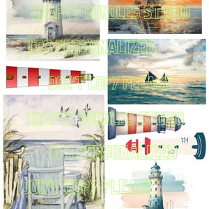FREE SHIPPING USA Nautical Rice Paper, Coaster Rice Paper, Beach ...