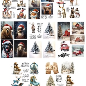 FREE SHIP USA 9.5x13 inches Christmas Rice Paper, Coaster Rice Paper, Christmas Shell Rice Paper, Beautiful Rice Paper, Decoupage Set 1 1-10