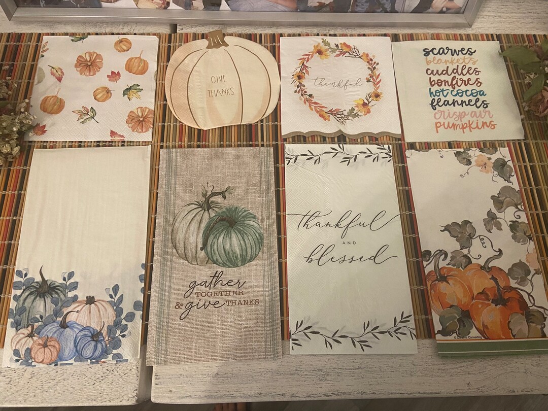Fall Napkins, Decoupage Napkins, Fall DIY, Fall Pumpkin, Fall Napkins