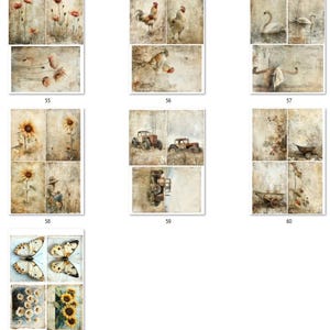 FREE SHIPPING USA Farmhouse Clipart Rice Paper, Coaster Rice Paper, Farmhouse Decoupage, Shell Rice Papers, Farmhouse Paper, Farm Life 55-61