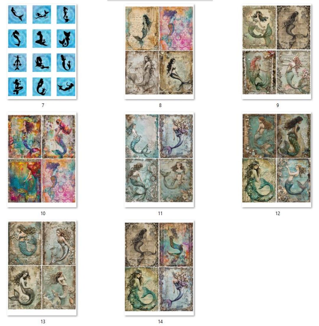 FREE SHIPPING USA Nautical Rice Paper, Mermaids, Coasters Paper, Beach ...