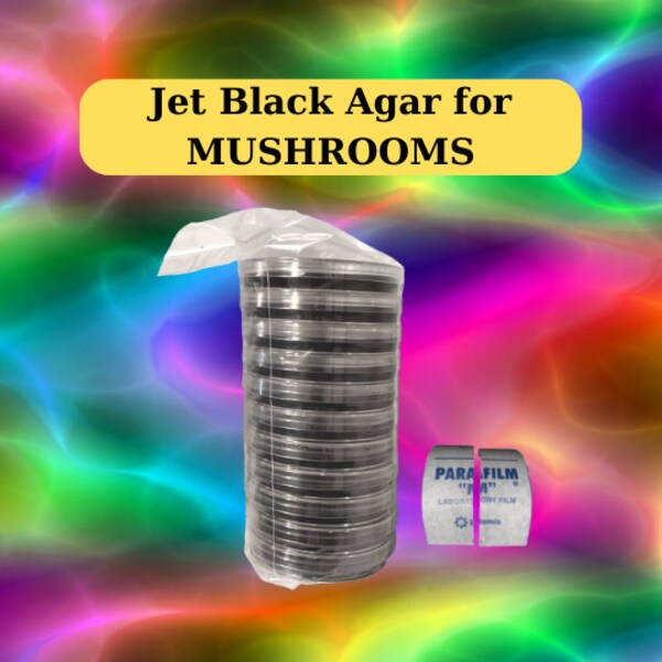 Jet Black Activated Charcoal Agar [10 Plates] For Mushrooms