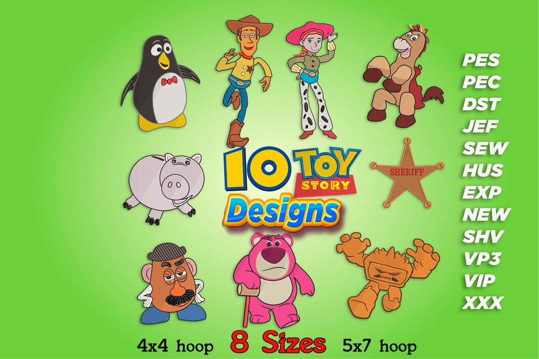 Toy Story Embroidery, Toy Story Machine Embroidery Designs, 10 Toy