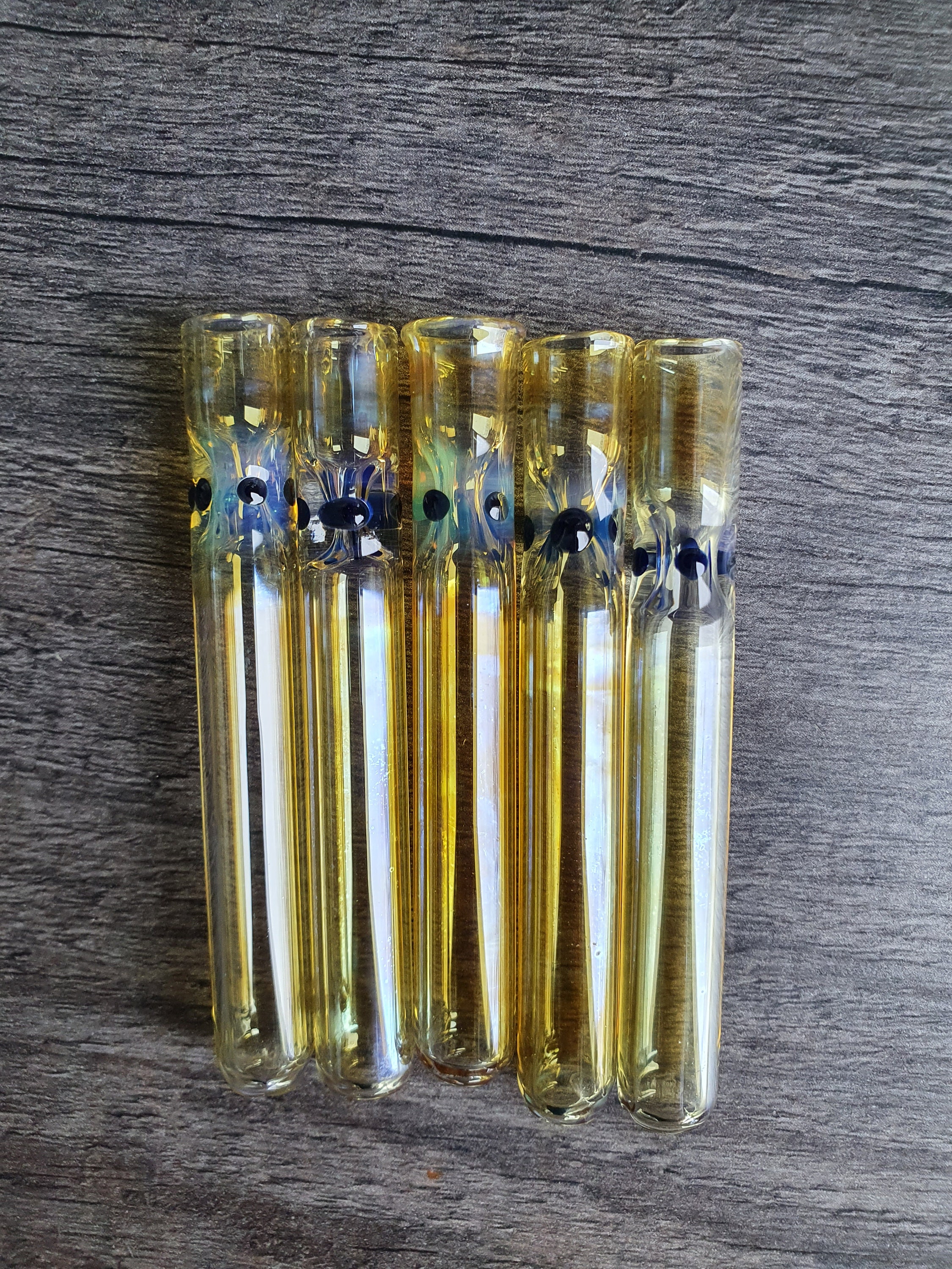 Straight glass pipe smoking handmade small production artistic Etsy