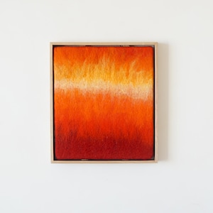 Felt art, acoustic wall hanging. Fiber Art, Textile wall decor, sunset colours