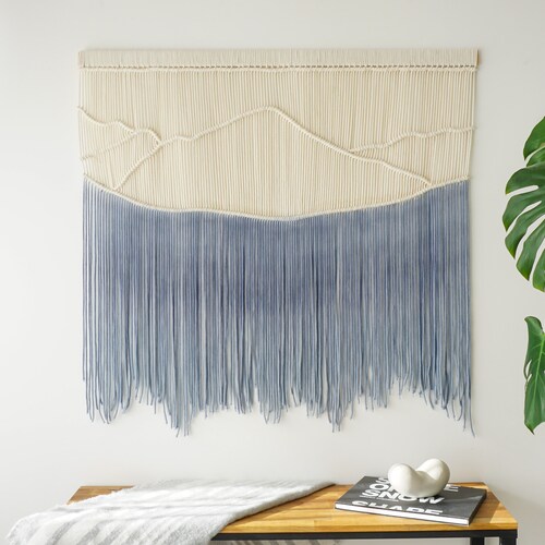 Mountain Macrame Wall Hanging Large Hand Dyed Textile Art Etsy