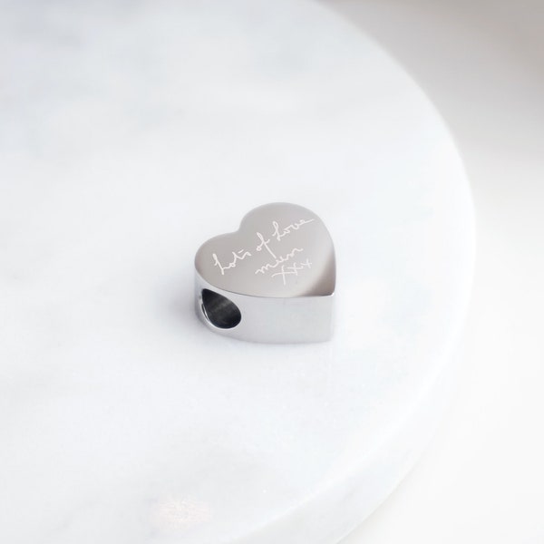 Melissa Heart Actual Handwriting Pandora Charm • Signatures • Pandora Compatible • Memorial Jewellery