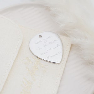 Silver Actual Handwriting Guitar Pick • Signatures • Handwritten Messages • Memorial Jewellery