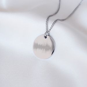 Collar con disco de ECG / ondas sonoras • Joyas con ondas sonoras • Collar con latidos del corazón • Collar con latidos del corazón para bebés • Collar con audio