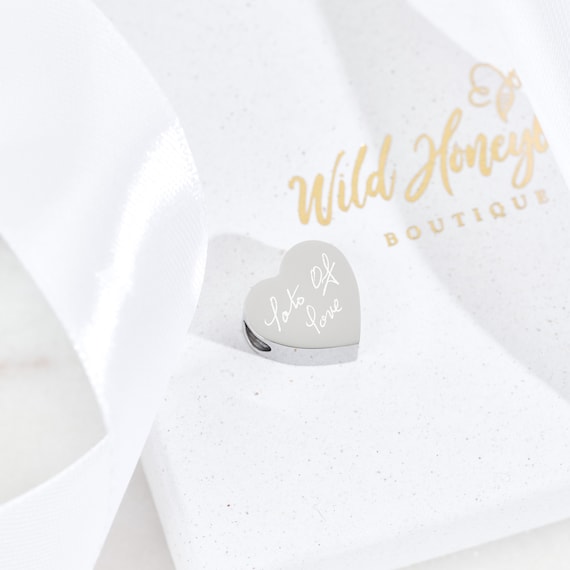 Handwriting pandora charm clearance