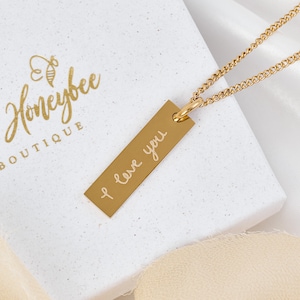 Actual Handwriting Charm Necklace • Signatures • Handwritten Messages • Memorial Jewellery
