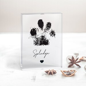 Pawprint Acrylic Block - A6 • Pet Memorial • Paw Print • Dog Print