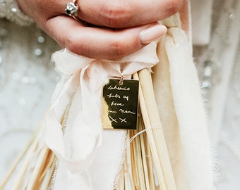 Jessica Actual Handwriting Bouquet Charm • Signatures • Handwriting • Wedding Bouquet Charm