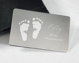 Handprint / Footprint Keepsake Card • New Baby Gift • New Mother Jewellery • Grandmother Gift