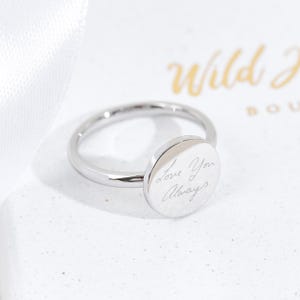Actual Handwriting Signet Ring • Signatures • Handwriting • Memorial Jewellery