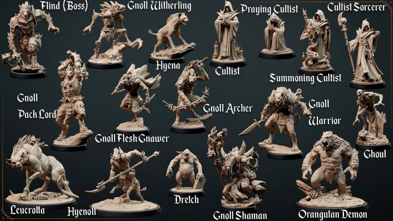 Cult of Hunger Miniatures 3D Printed Resin Miniatures - Etsy
