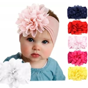 Floral baby Headband | Chiffon Flower Headband | Baby Turban | birthday Gift | Baby Head Wrap | Newborn Hair Band Gift