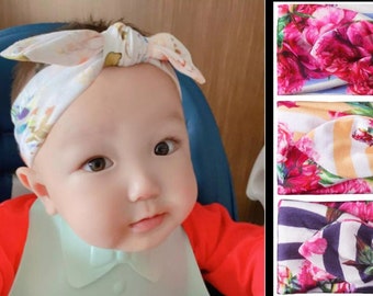 Floral Baby Headband | Birthday Gift | Newborn Girls Headband | Flower Headband | Baby Bow | Baby Gift