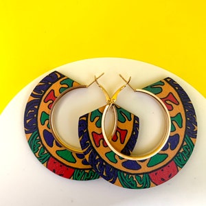 Statement Earrings African Ankara Afro Accessories African Jewellery Round Birthday Gift Valentines Day image 7