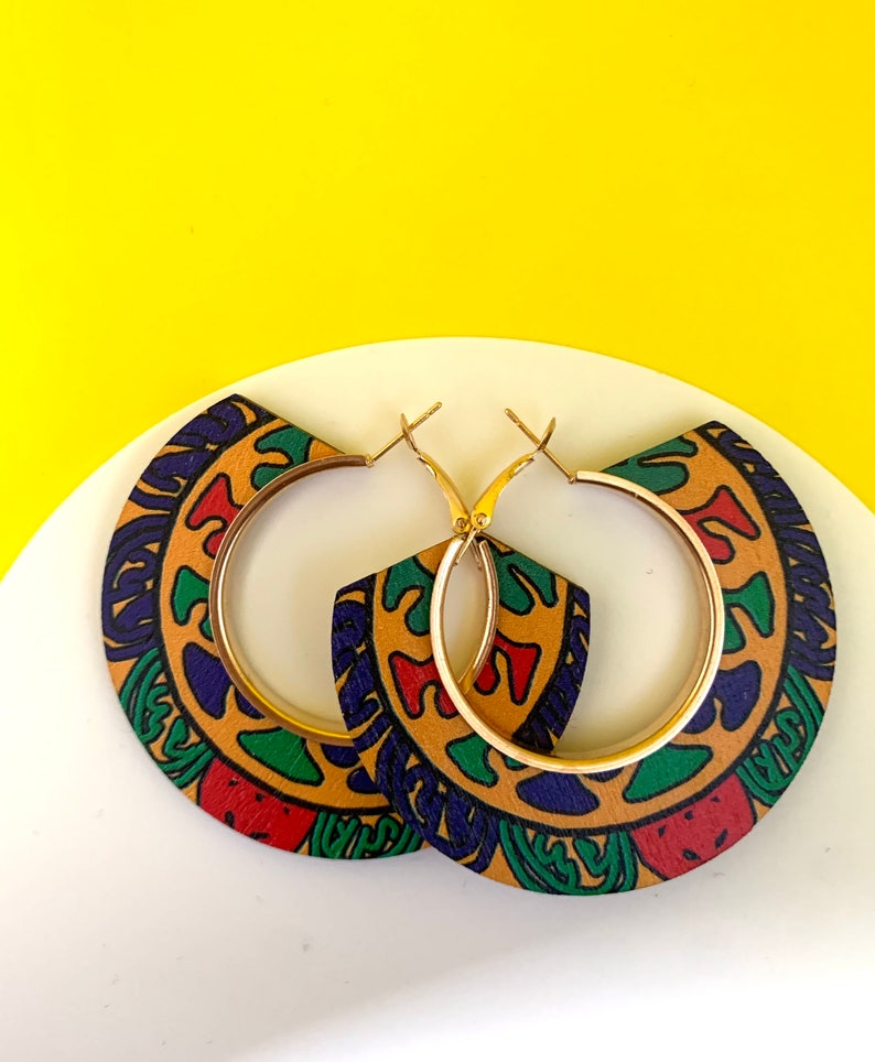 Statement Earrings African Ankara Afro Accessories African Jewellery Round Birthday Gift Valentines Day image 7