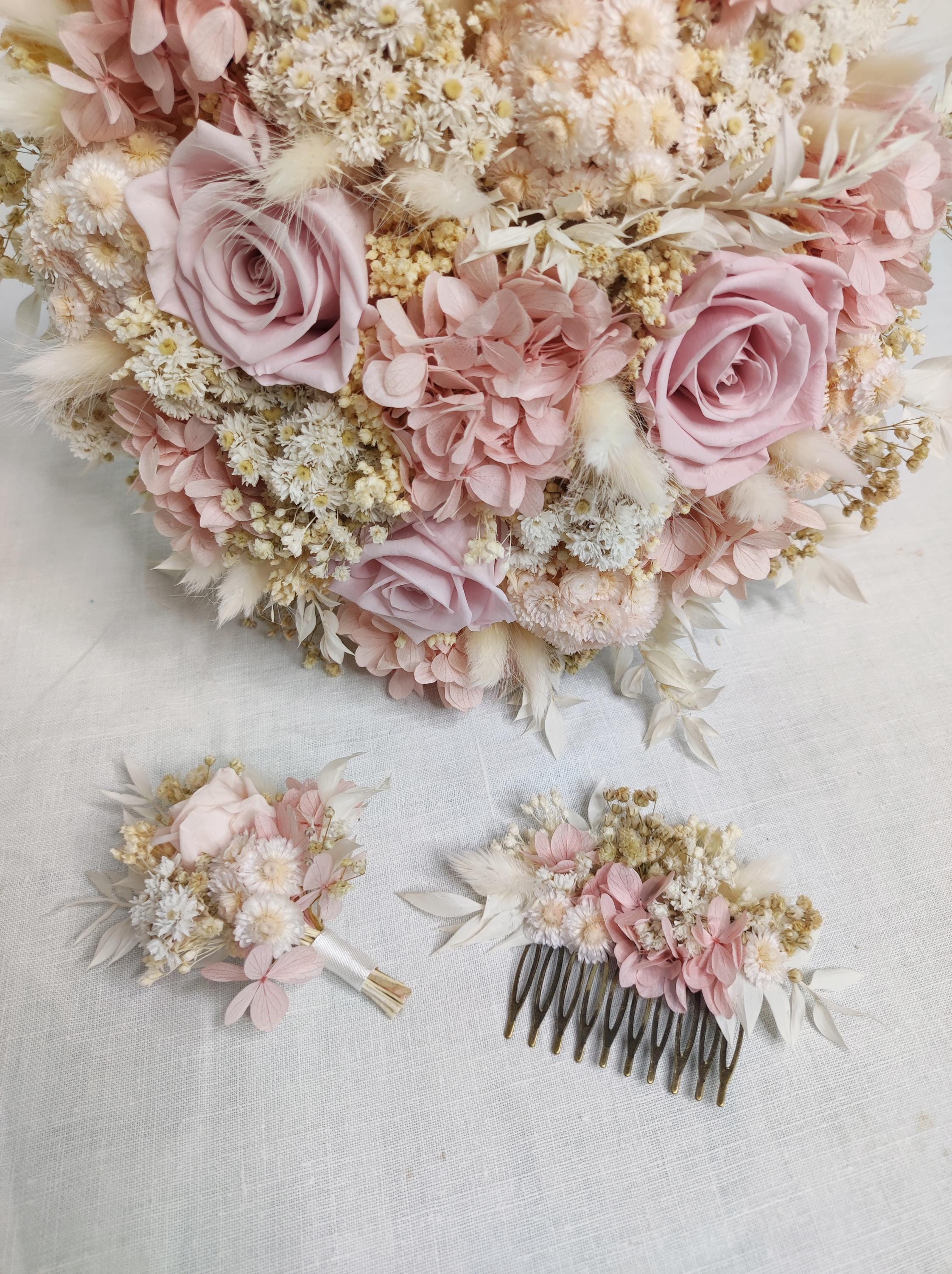 Box mariage Juliette : bouquet de fleurs séchées et accessoires