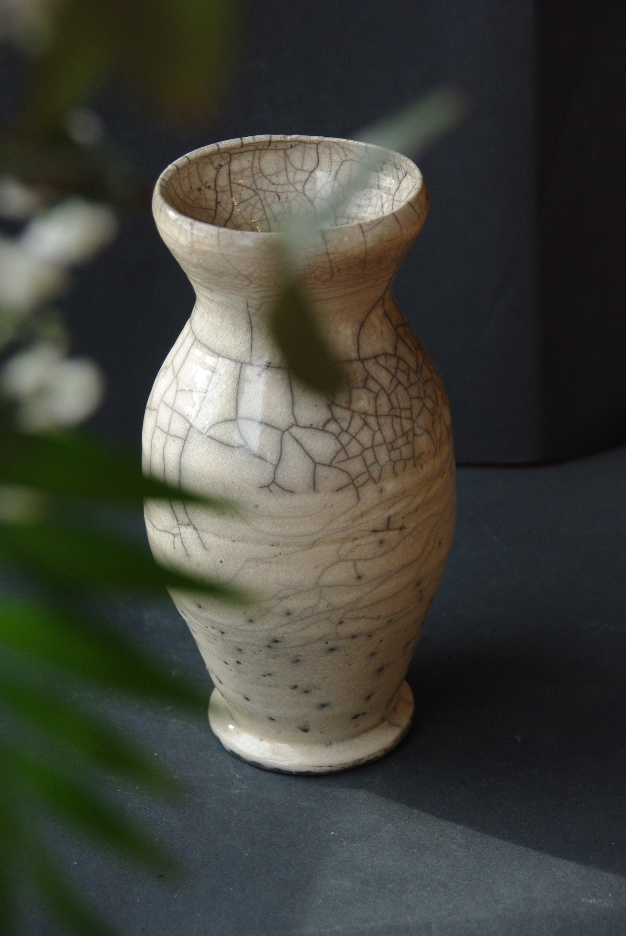 RAKU VASE WEIß Keramik Handgemacht Etsy.de