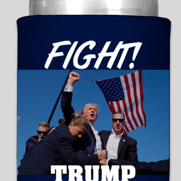 Donald Trump With Hair Beer Can Koozie (2 Pack) – Huggie Pop Soda Can Cooler 2024