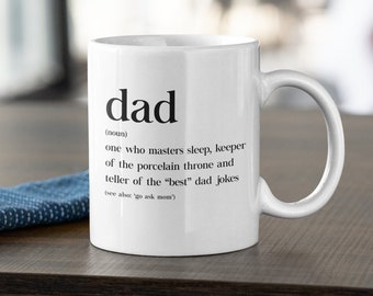 Pappa Ordbok Definition, Pappa Söt/Rolig Kaffemugg (11 eller 15oz) - Vacker Premiumkvalitet Presentidé (Vit eller med Färg)