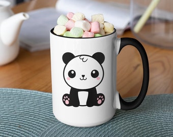 Schattige Kawaii Baby Panda, Schattige Dieren Kinderen Koffie / Warme Chocolademelk Mok (11 of 15oz) - Prachtig cadeau-idee van kwaliteit (verkrijgbaar met kleur)