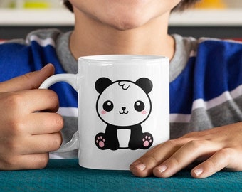 Schattige Kawaii Baby Panda, Schattige Dieren Kinderen Koffiemok (11 of 15oz) - Prachtig cadeau-idee van premium kwaliteit (witte of gekleurde binnenkant/handvat)